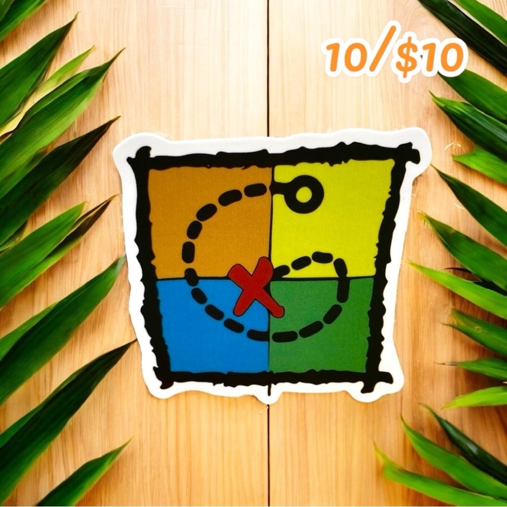 10 / $10 - Geocaching Map Sticker – “X Marks the Spot” Design